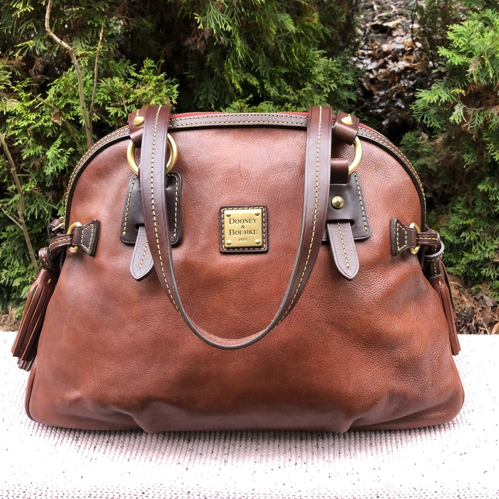 Dooney & Bourke Florentine Toledo Domed Satchel in Chestnut